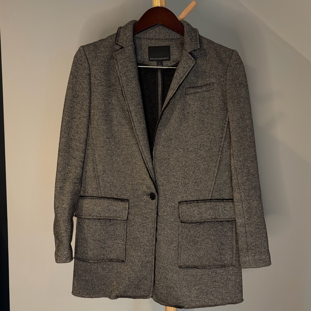Banana Republic Raw Hem Wool Blend Blazer